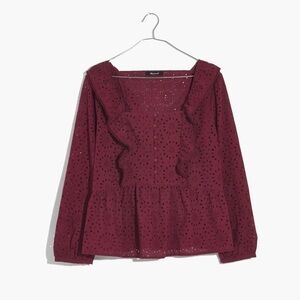 Madewell Eyelet Pom-Pom Top Size Large